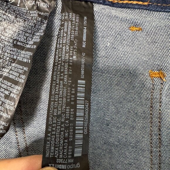 Zara The Patch Pockets Marine Straight in Iconic Blue Stretch Jeans Size 8 - Picture 12 of 12